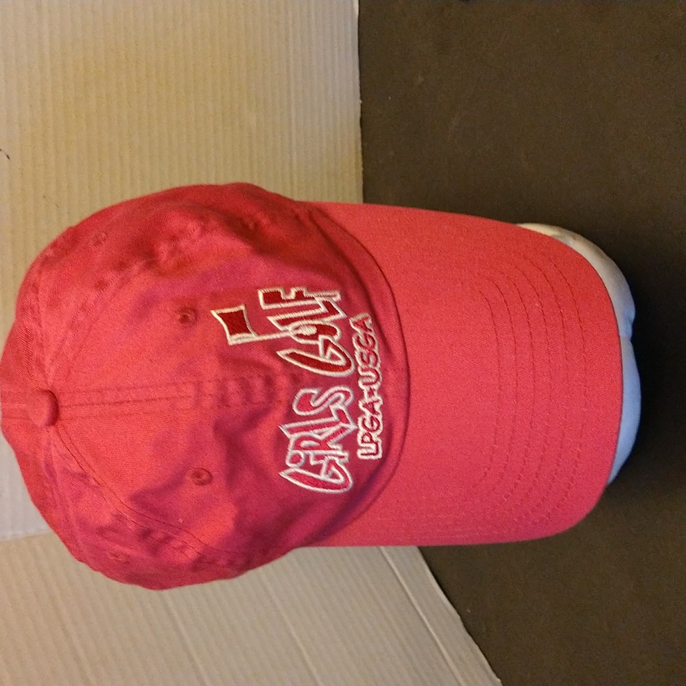 VGUC. Girls golf LPGA - USGA hot pink baseball cap.